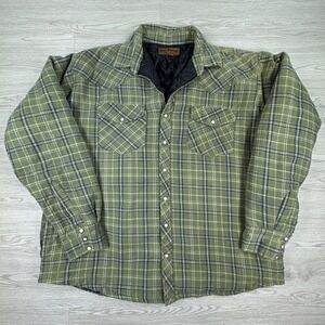 Most Wanted Mens Shirt Jacket Plaid Quilted Flannel Western Green 3XLT Big Tall